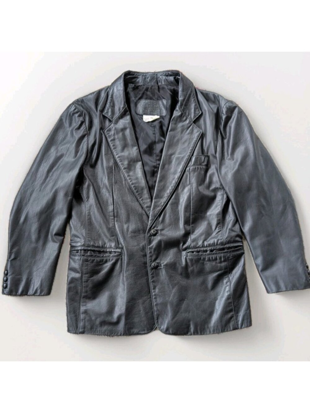 The Leather Ranch Womens Black Leather Blazer Jacket Size 2 Relaxed Canada Made